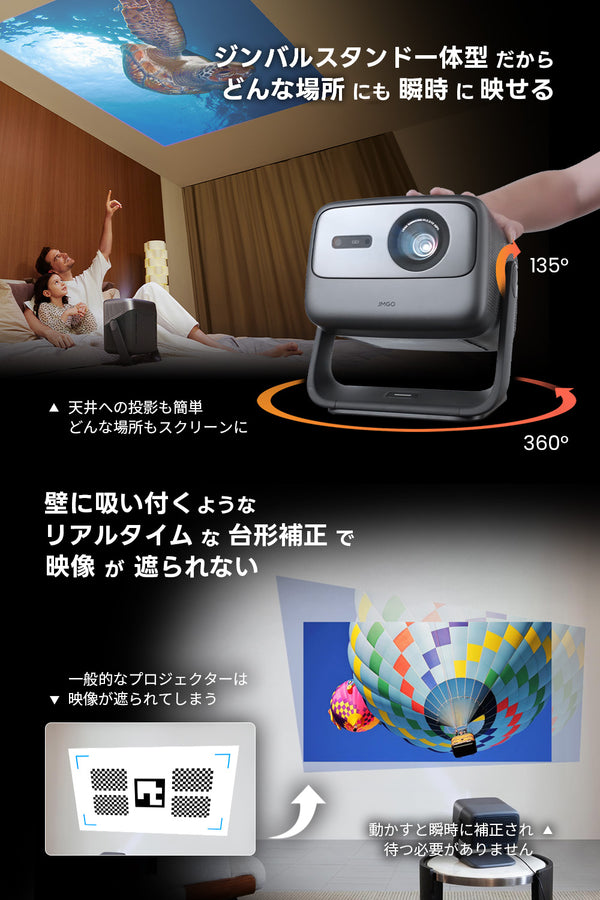 【VGP2023 金賞】JMGO N1 Ultra 映画館級の3色(RGB)レーザーを搭載したジンバル一体型4Kプロジェクター