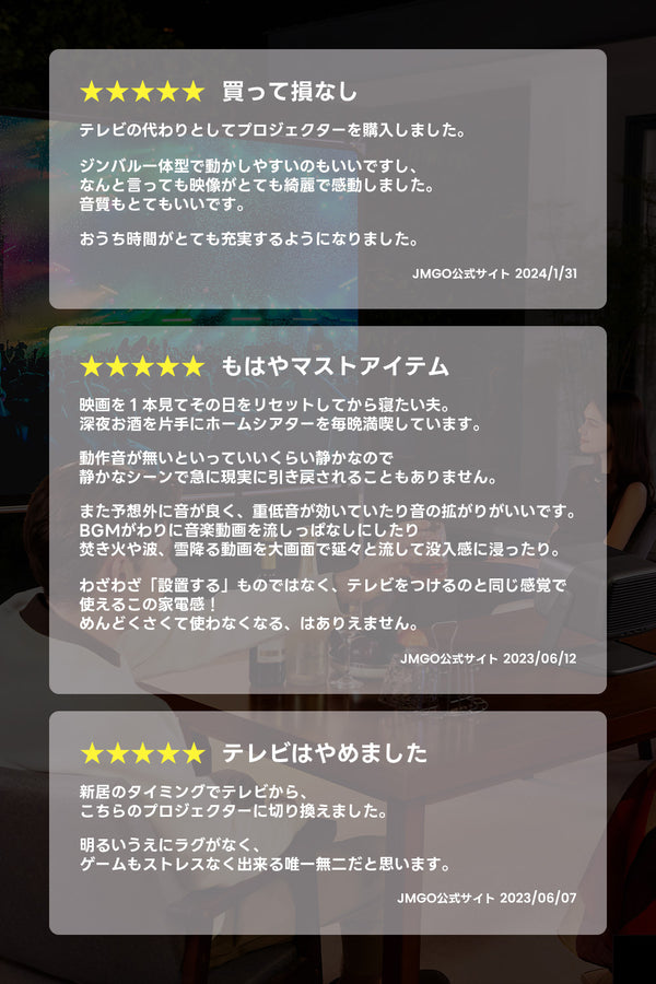 【VGP2023 金賞】JMGO N1 Ultra 映画館級の3色(RGB)レーザーを搭載したジンバル一体型4Kプロジェクター