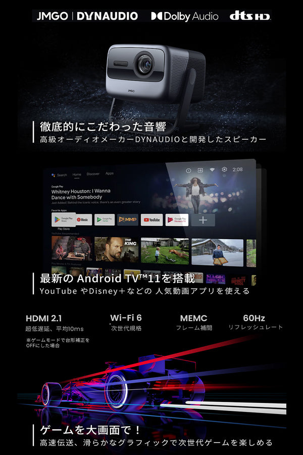 【VGP2023 金賞】JMGO N1 Ultra 映画館級の3色(RGB)レーザーを搭載したジンバル一体型4Kプロジェクター