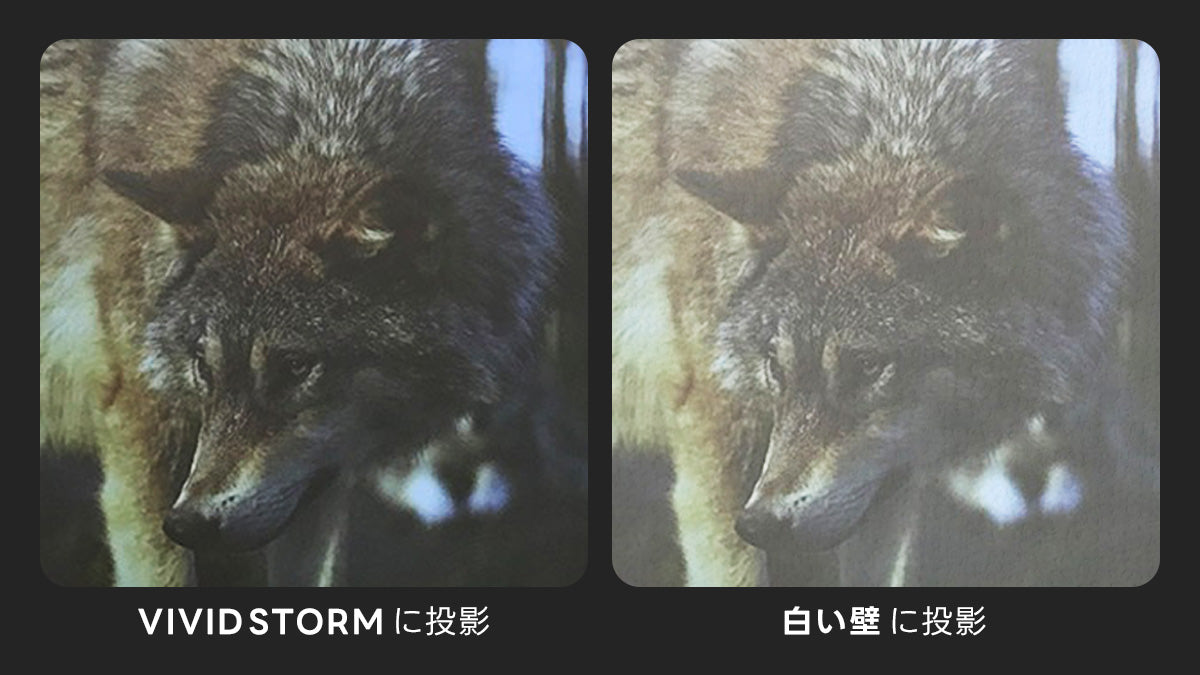 映像の黒と色をさらに引き立てる